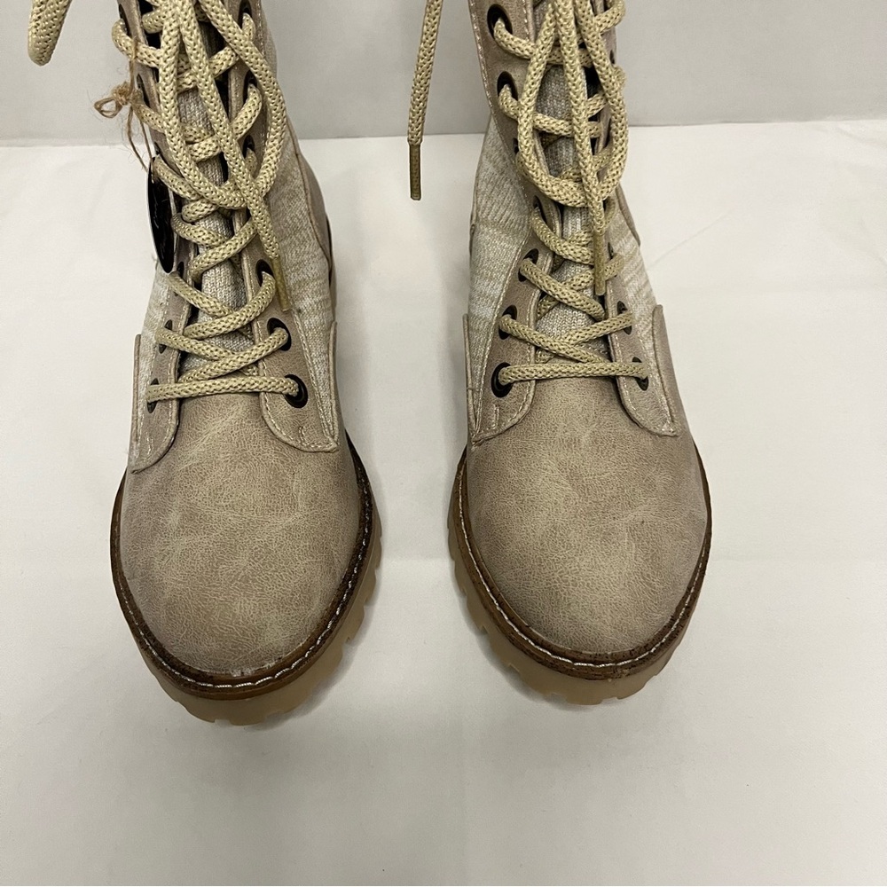 Blowfish Women's Reilly Casual Vegan, Cruelty-Free Beige Lace-Up Boots Size 7 - Picture 5 of 13